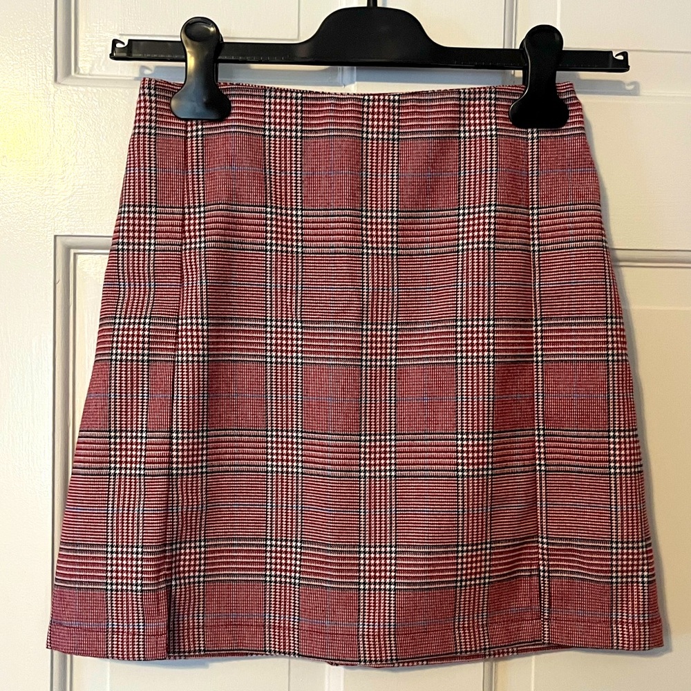 Red Plaid Brandy Melville John Galt Mini Skirt